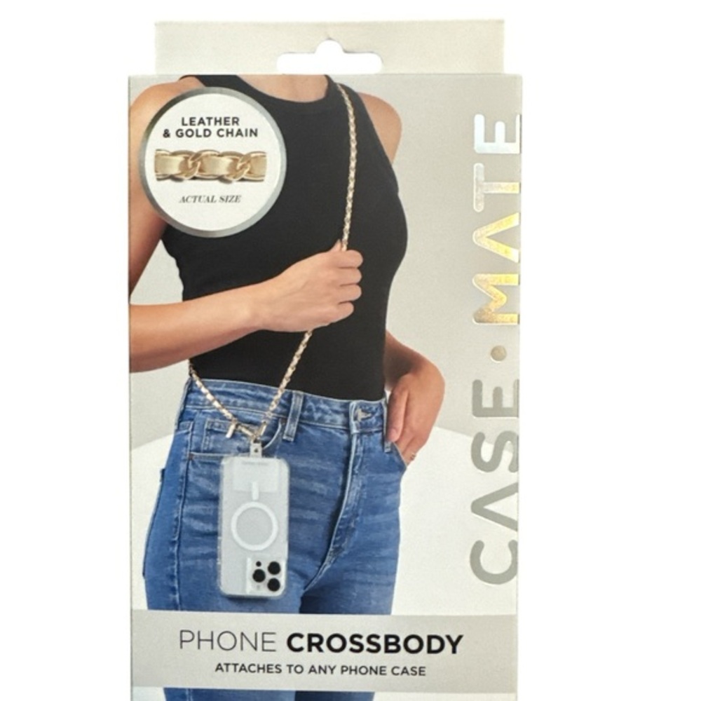 Case-Mate Phone Crossbody with Gold and White Accents